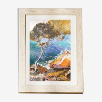 Fine art print of the watercolor "Estagnol Beach"