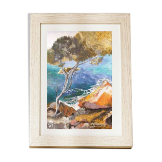 Fine art print of the watercolor "Estagnol Beach"