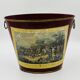 Vintage metal wastepaper basket hunting scene Bury Hunt