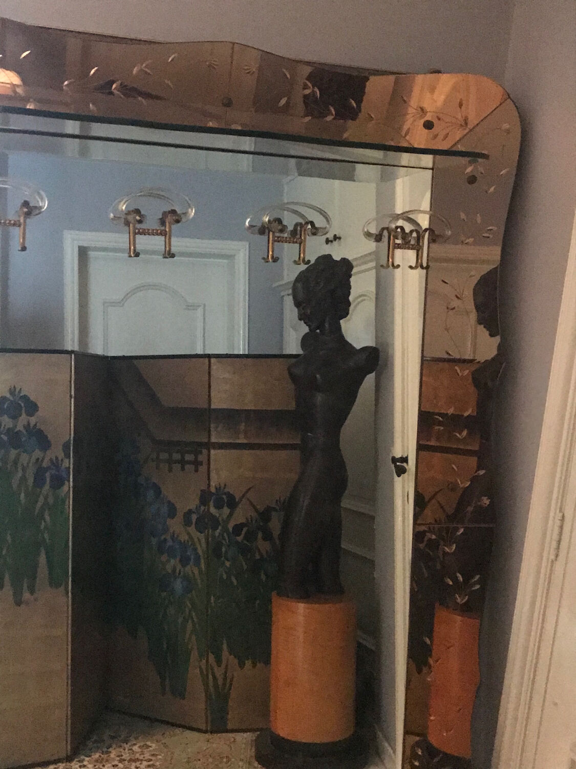 Mirror - venetian art-deco coat holder 126x193cm