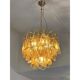 Contemporary Modern Amber "Rondini" Murano Glass Chandelier.