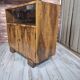 Restored Compact Art Deco Walnut Cabinet with Engraved Glass 1930s