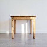 Antique farmhouse table in raw wood