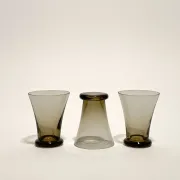Set of three flat-bottomed glasses