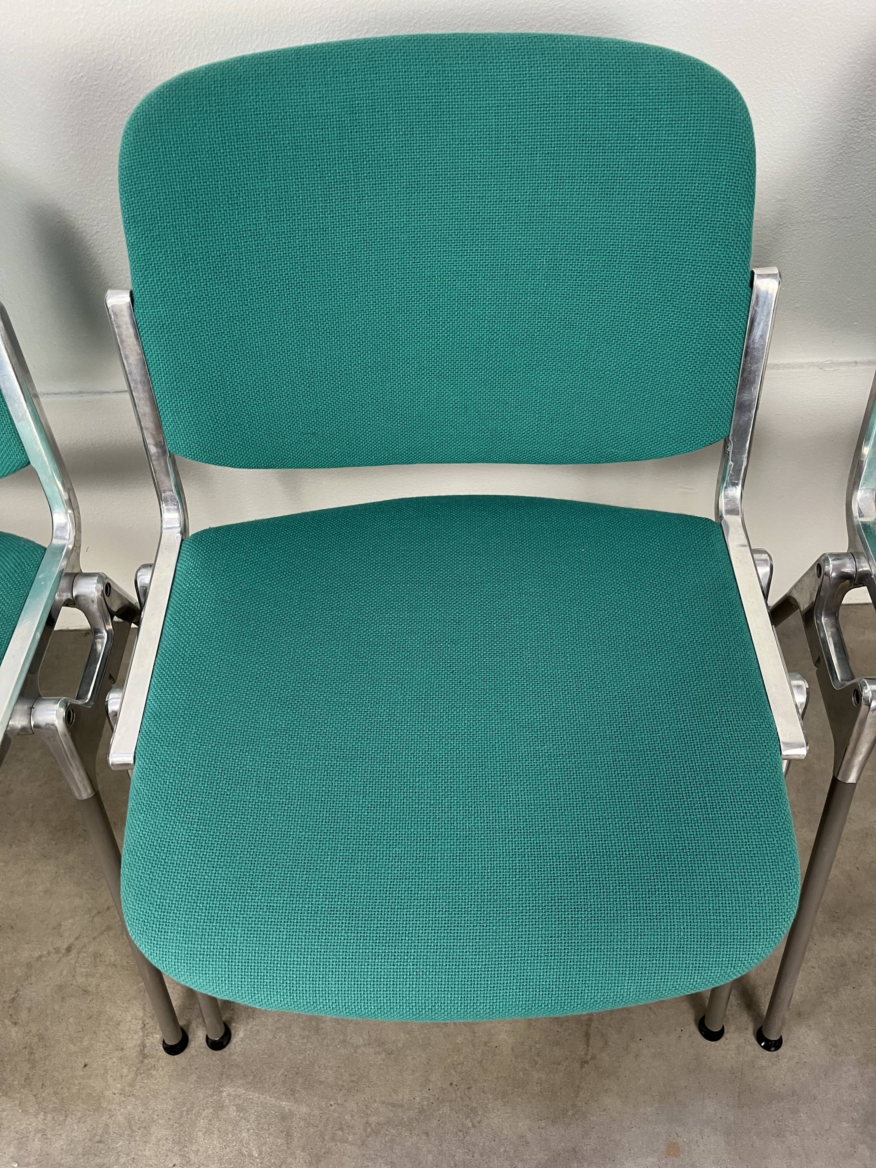 4 chaises DSC 106 vertes par Giancarlo Piretti pour Castelli 1970