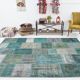 Tapis patchwork vintage vert 300x210cm