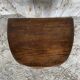 Escabelle Choir Stool Antique Solid Oak Half-Moon 19th Century Wine