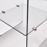 Tempered Glass and Steel Etagere by Gallotti & Radice with a Shelf