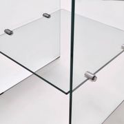 Tempered Glass and Steel Etagere by Gallotti & Radice with a Shelf