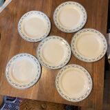 Series of 6 flat plates Terre de fer