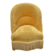 Fauteuil crapaud en velours jaune moutarde du 19ème