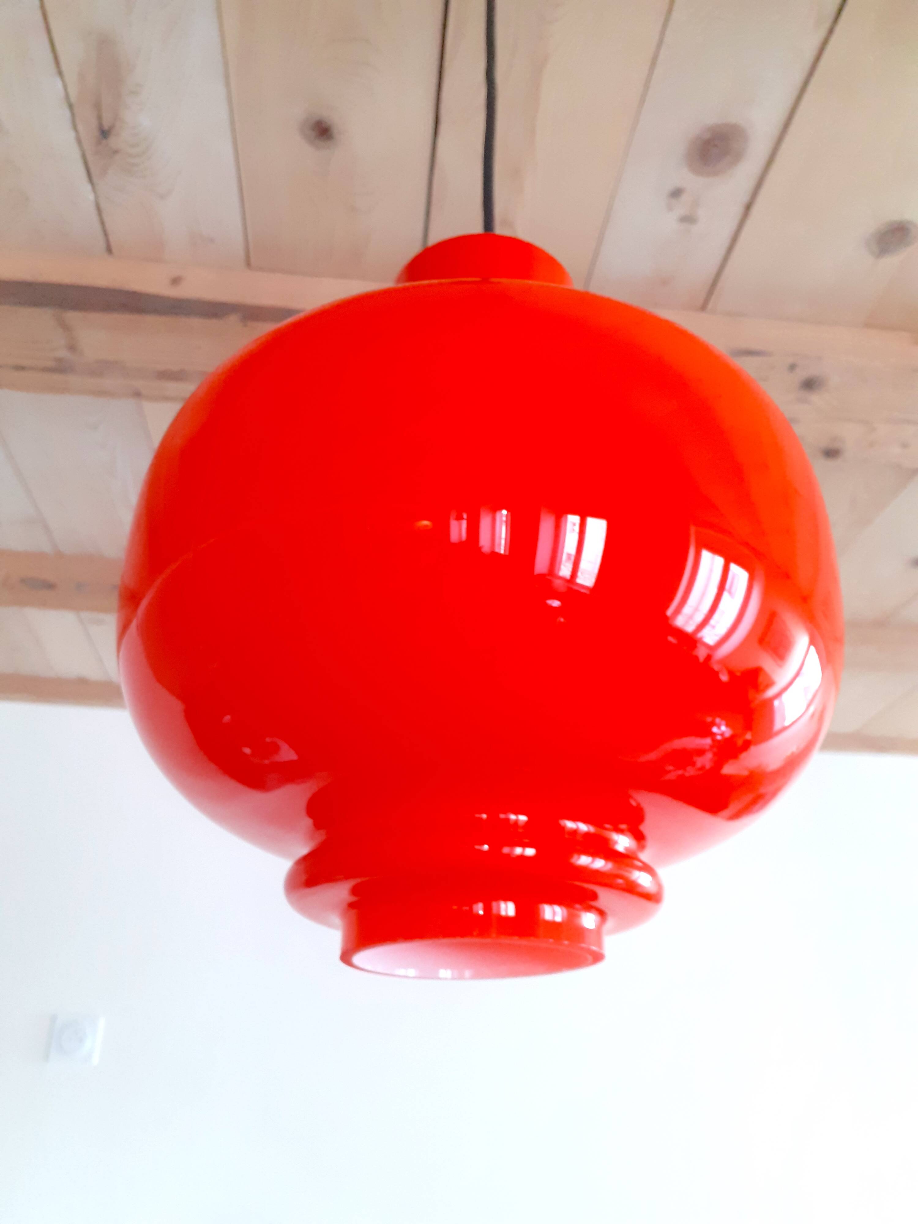 Vintage blown glass pendant light - Design by Hans Agne Jakobsson for Staff