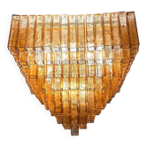 Éléments en verre de Murano "Carrés" en ambre-rosé luxueux et majestueux.