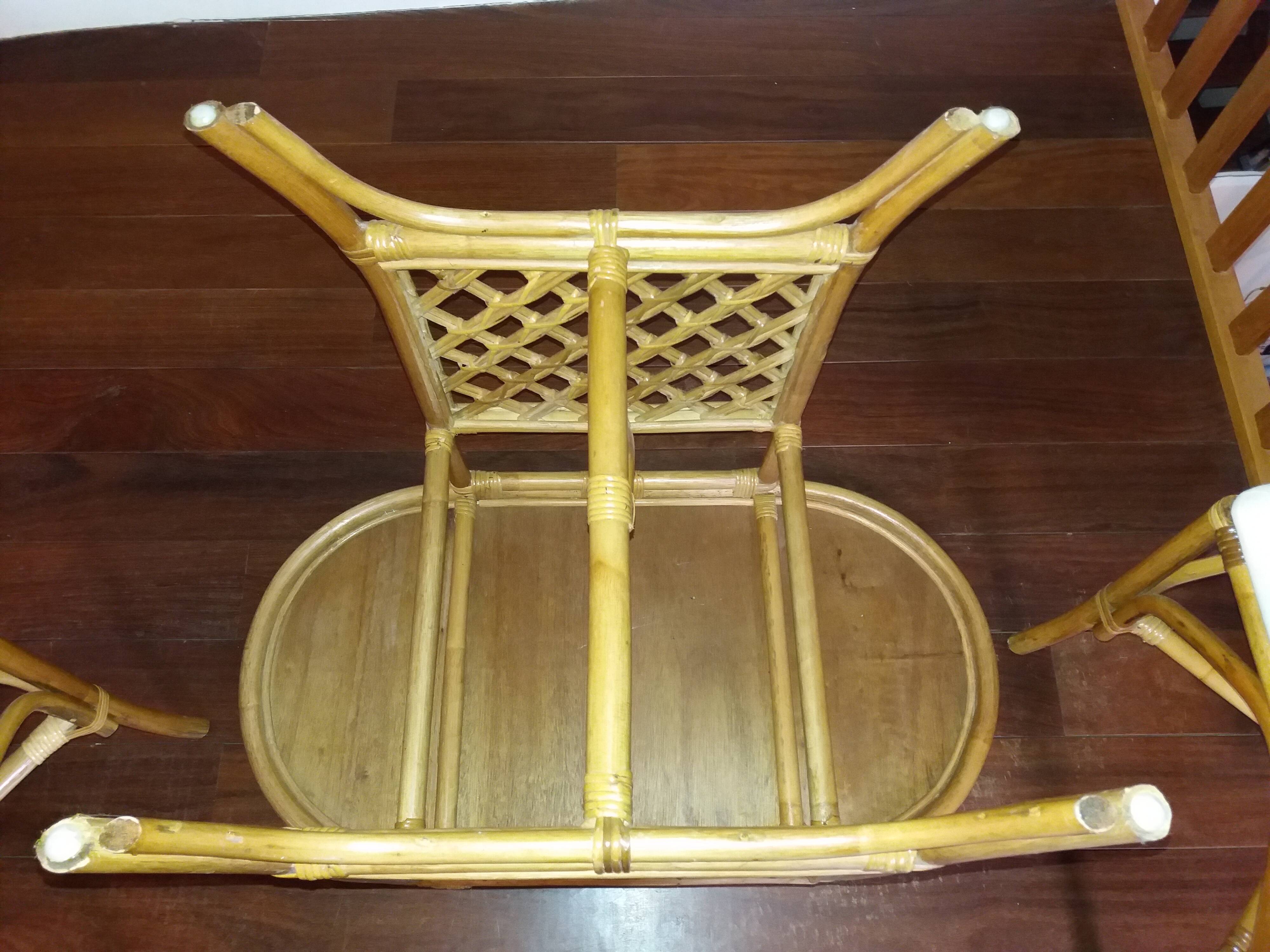 Table and chairs rattan