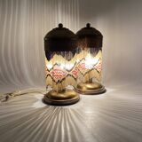 Ensemble de 2 lampes de table en laiton du milieu du siècle, Italie années 1940