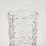 Large pressed moulded glass vase, made in Italy, 1970.