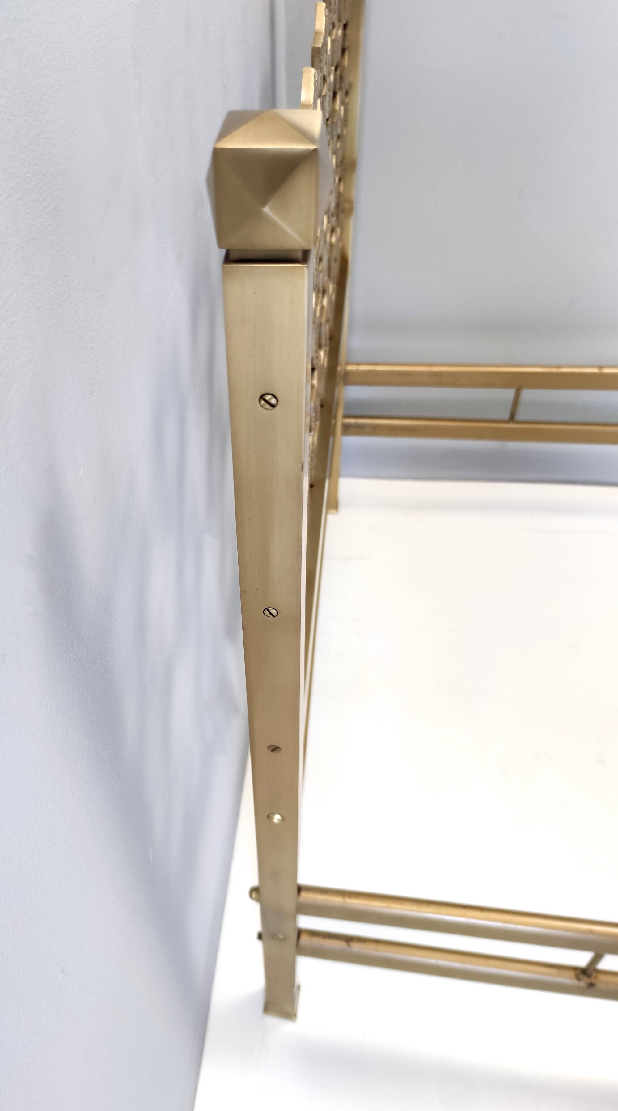 Postmodern Sculptural Brass Single Bed by Luciano Frigerio, Italy