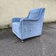 Cocktail armchair in sky blue velvet 1960s