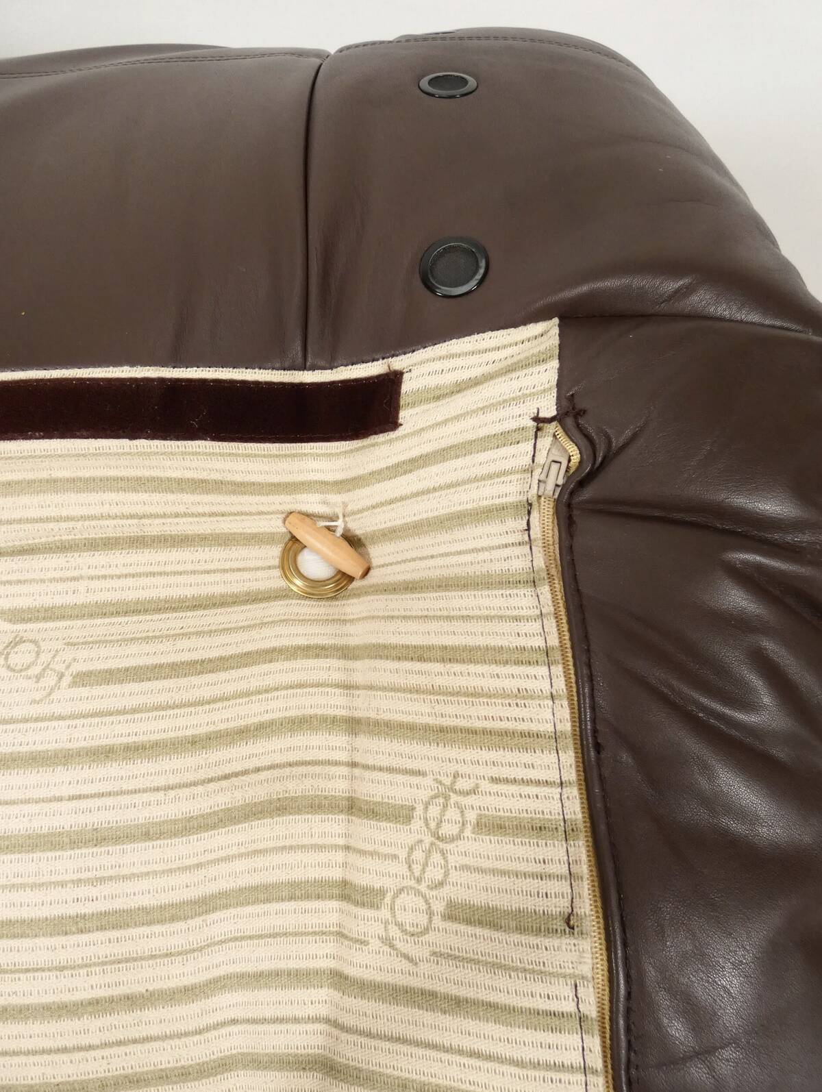 Ligne Roset Marsala - fauteuil and ottman - brown leather