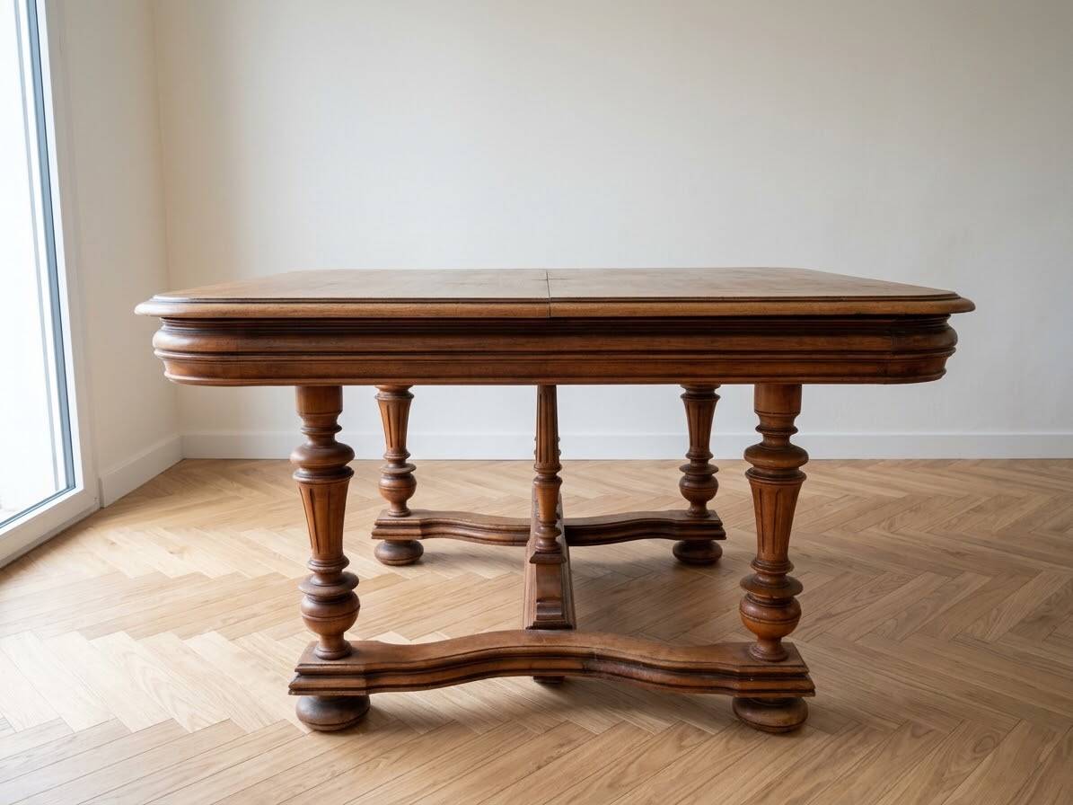 Antique solid wood dining table