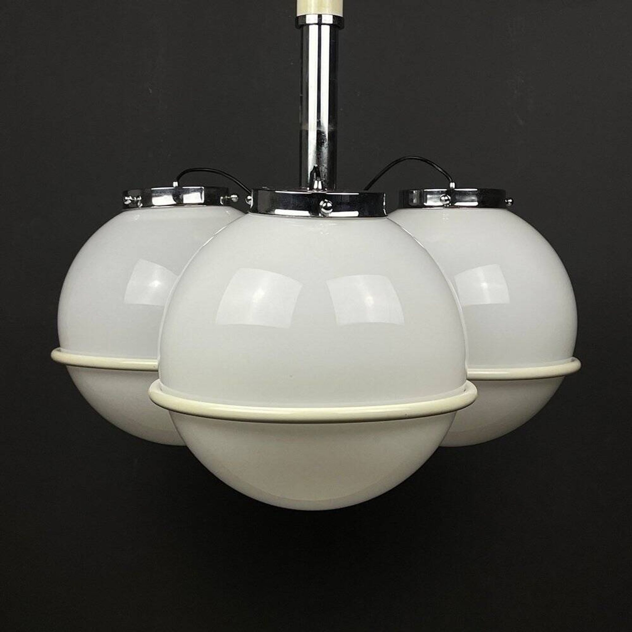 Lustre globe en verre de Murano par Gino Sarfatti, Italie, années 1960