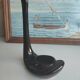 Vintage black ceramic swan planter – 1960s
