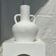 Handcrafted terracotta vase painted white with double handles h:40 d:30