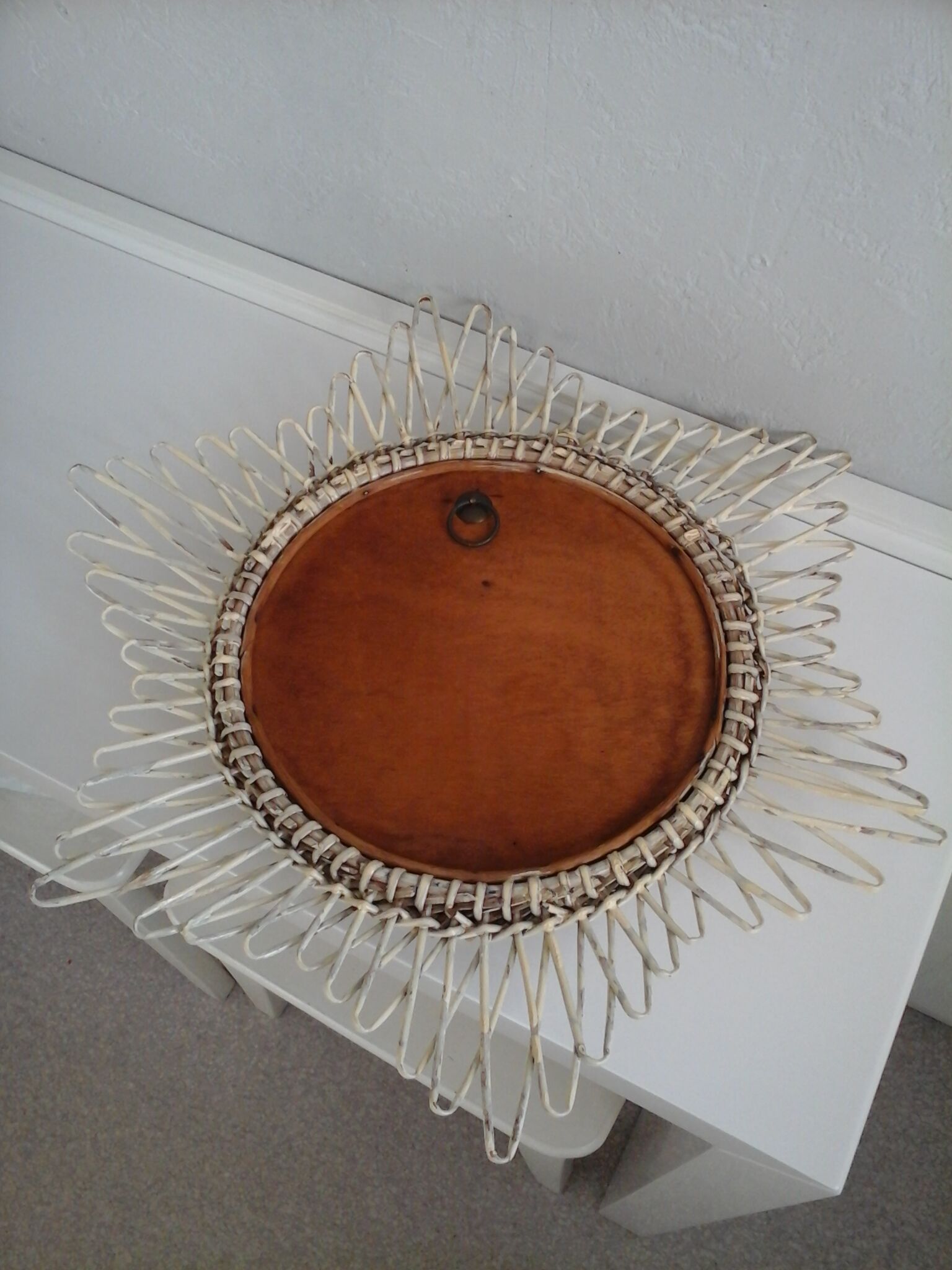 Sun vintage rattan mirror 42x49cm