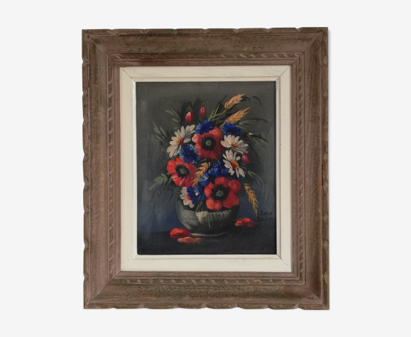 Tableau huile sur toile nature morte