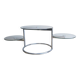 Vintage swivel coffee table with 3 glass and chrome trays – 1980s