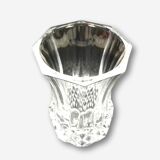 Transparent crystal vase deco relief 13 cm