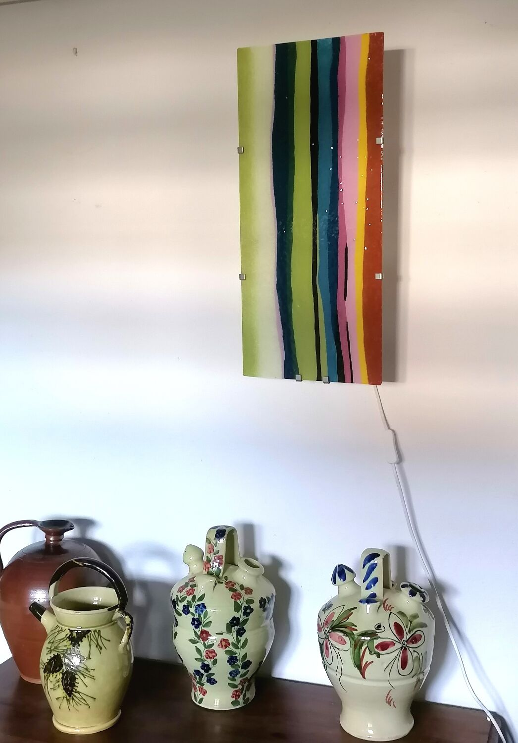 Wall lamp gyllen thermoformed glass abstract pattern