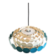 Bright Petrol and White Metal Pendant Lamp by Doria Leuchten, Germany 1960s