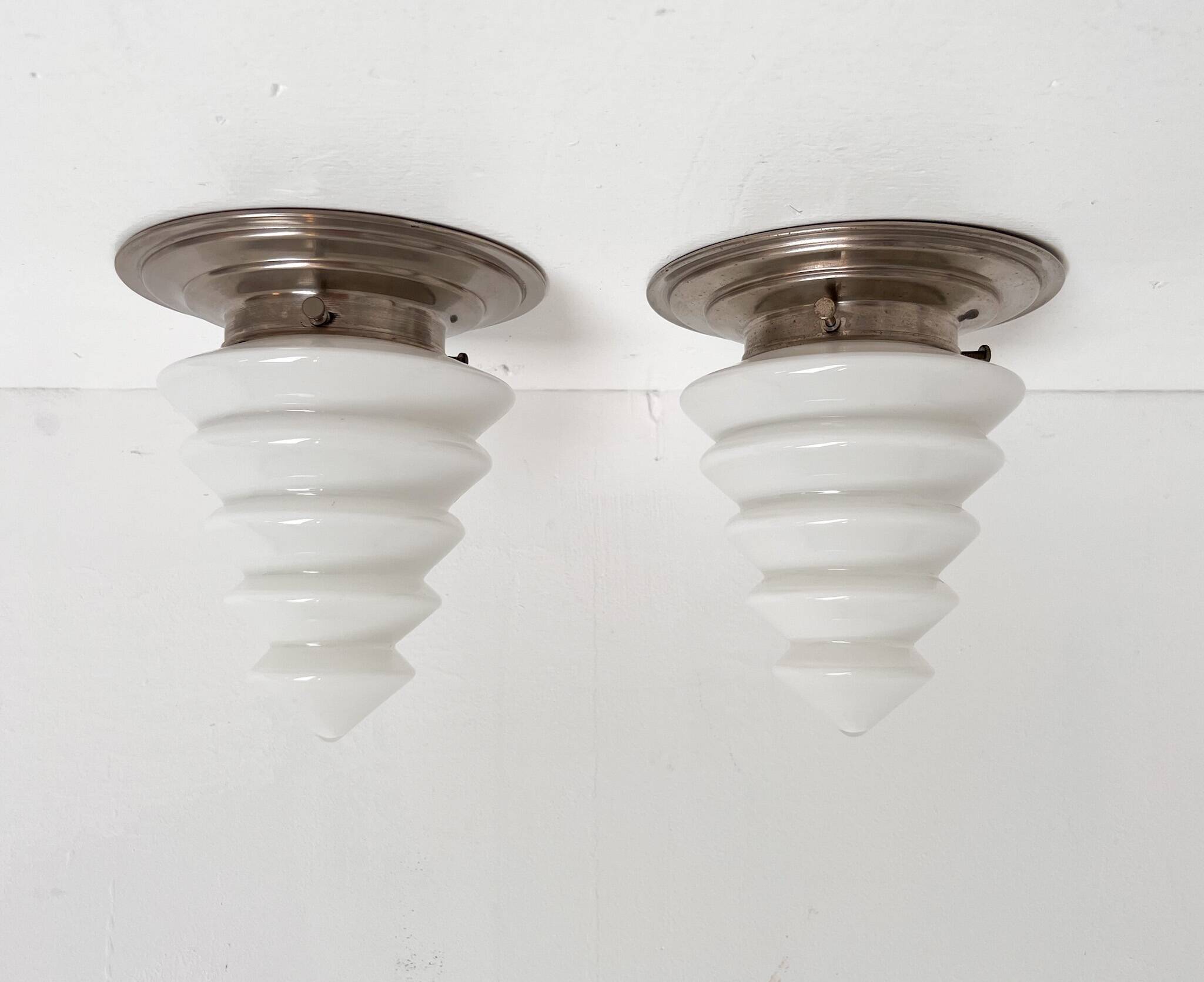 Set of 2 triangle GISO ceiling lamps, 1960’s