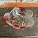 Vintage Ashtray Bowl ANNE HUTTE Style Crystal Strawberry Red Decor