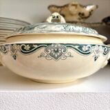 Petite soupière Salins en terre de fer, service "Delft"