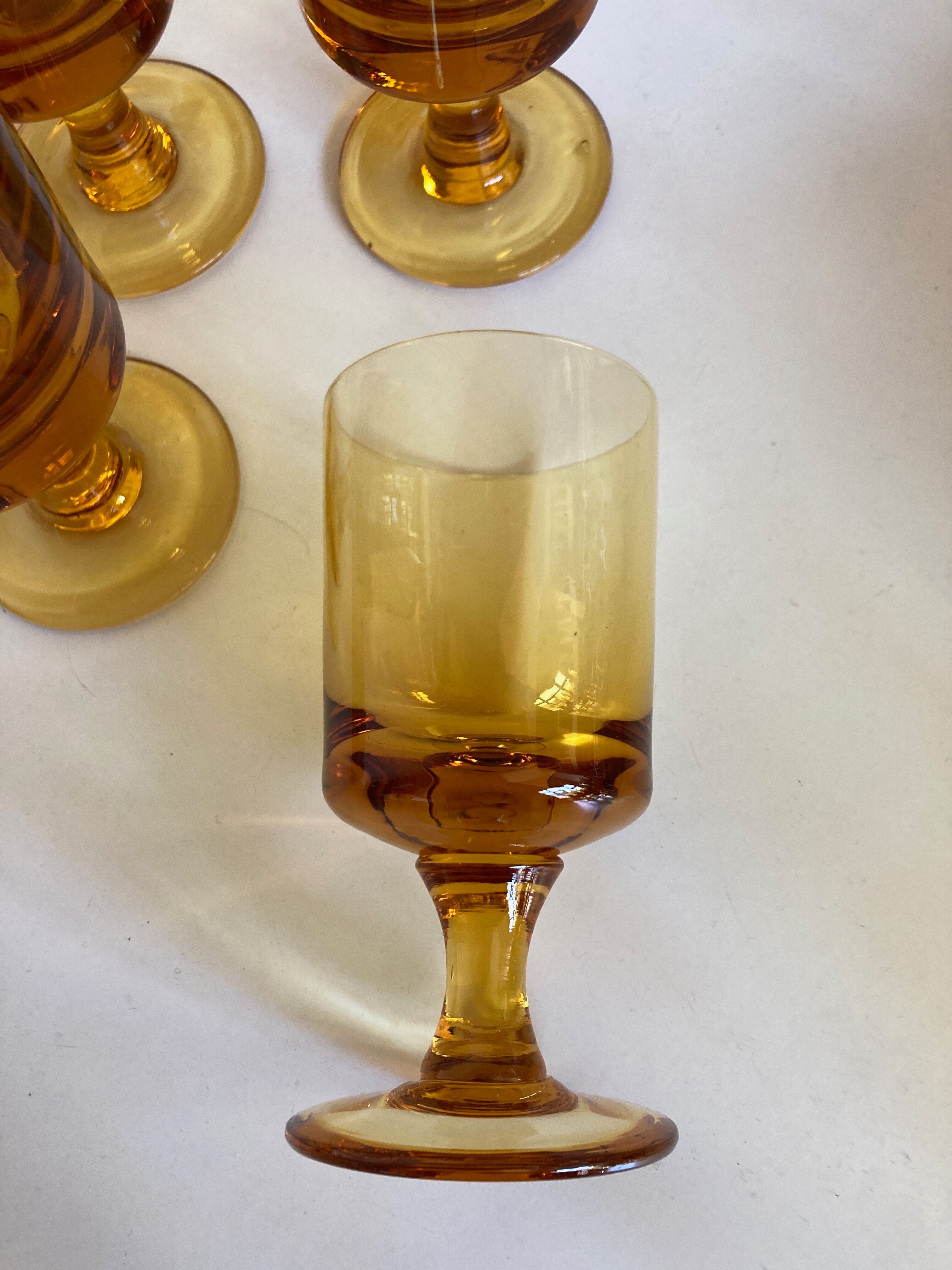 Set of 6 solid glasses 1970