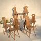 Lot de 8 chaises de montagne en bois