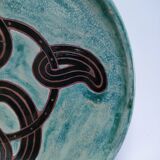 assiette plate terre cuite émaillée vintage signée