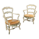 Antique baroque-style armchairs in lacquered wood from the 19th century.