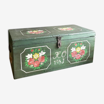 Hand-painted wooden trunk