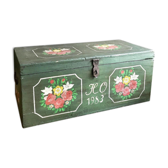Hand-painted wooden trunk