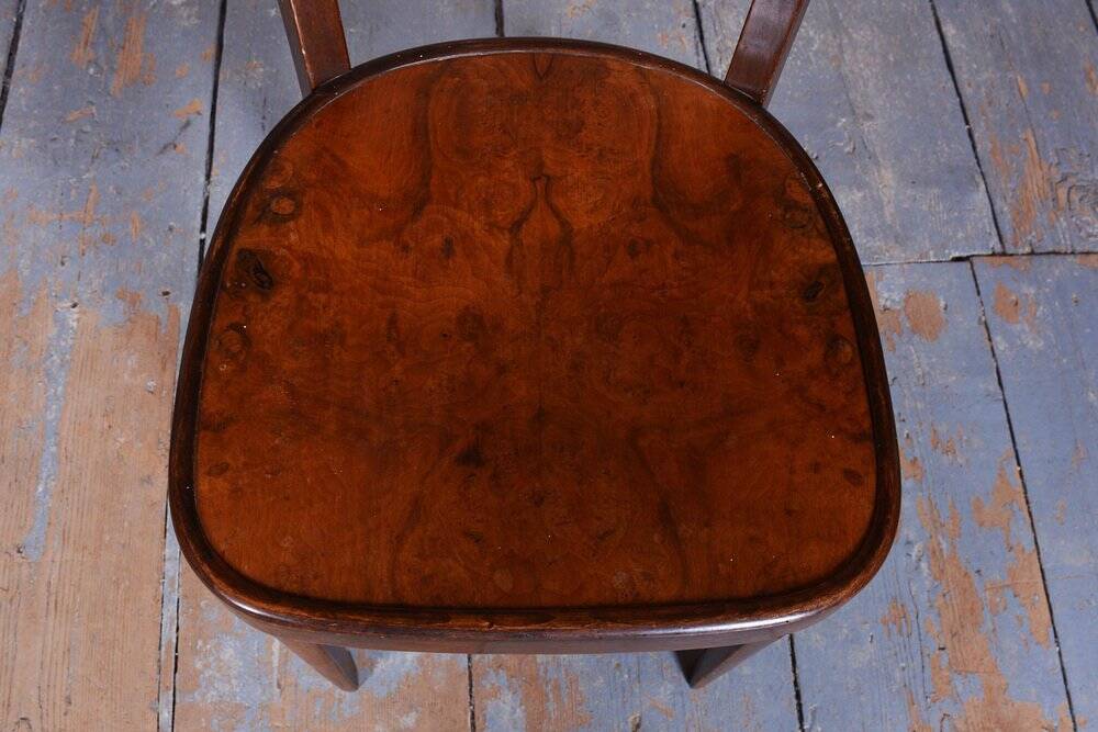 Art Deco Czech Chairs in Beech and Walnut from Thonet, 1940s, Set of 4