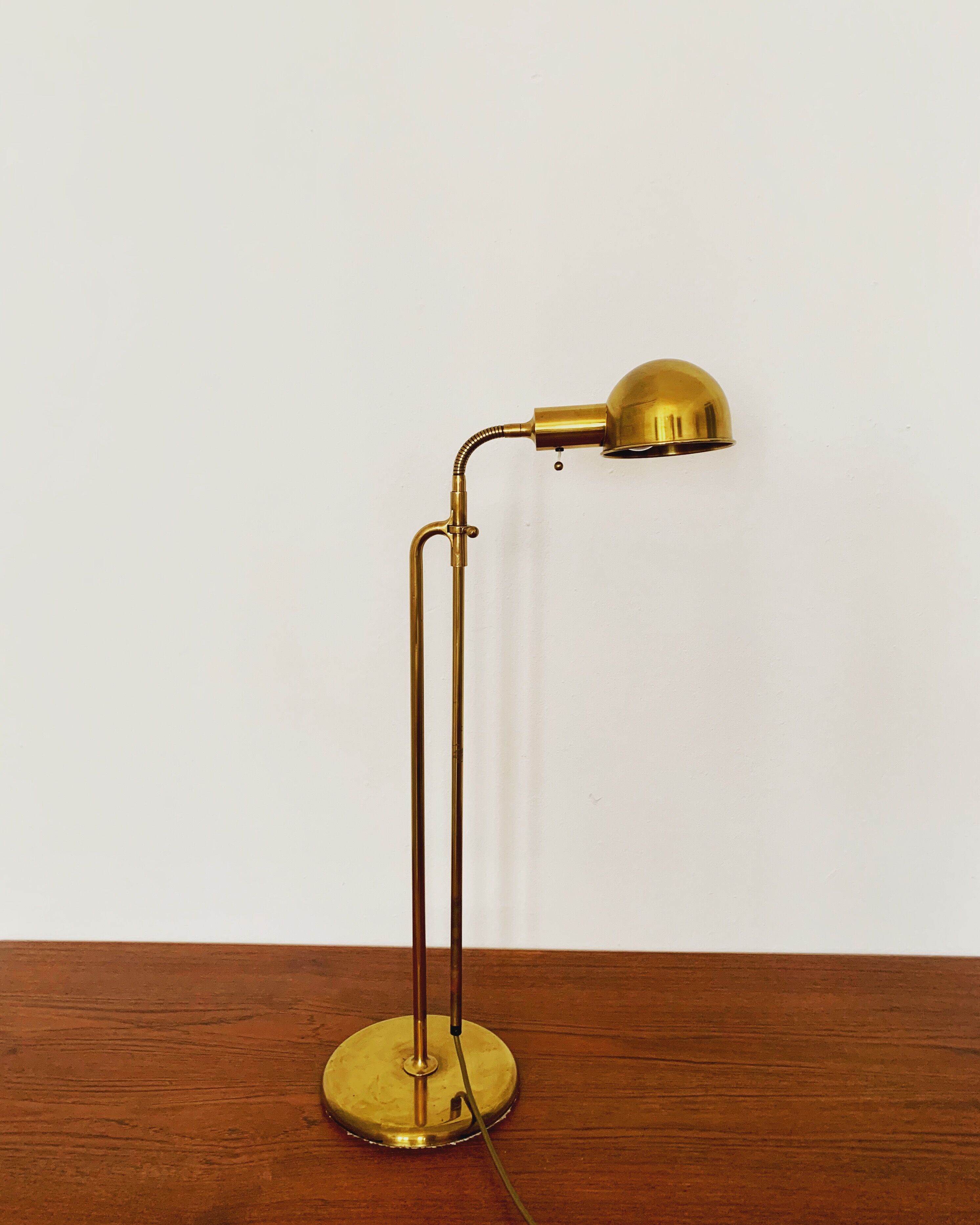 1970s adjustable BOLA brass floor or table lamp by Florian Schulz