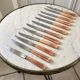 Set of 12 vintage horn knives 70s