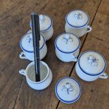 6 old cream pots
