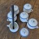 6 old cream pots