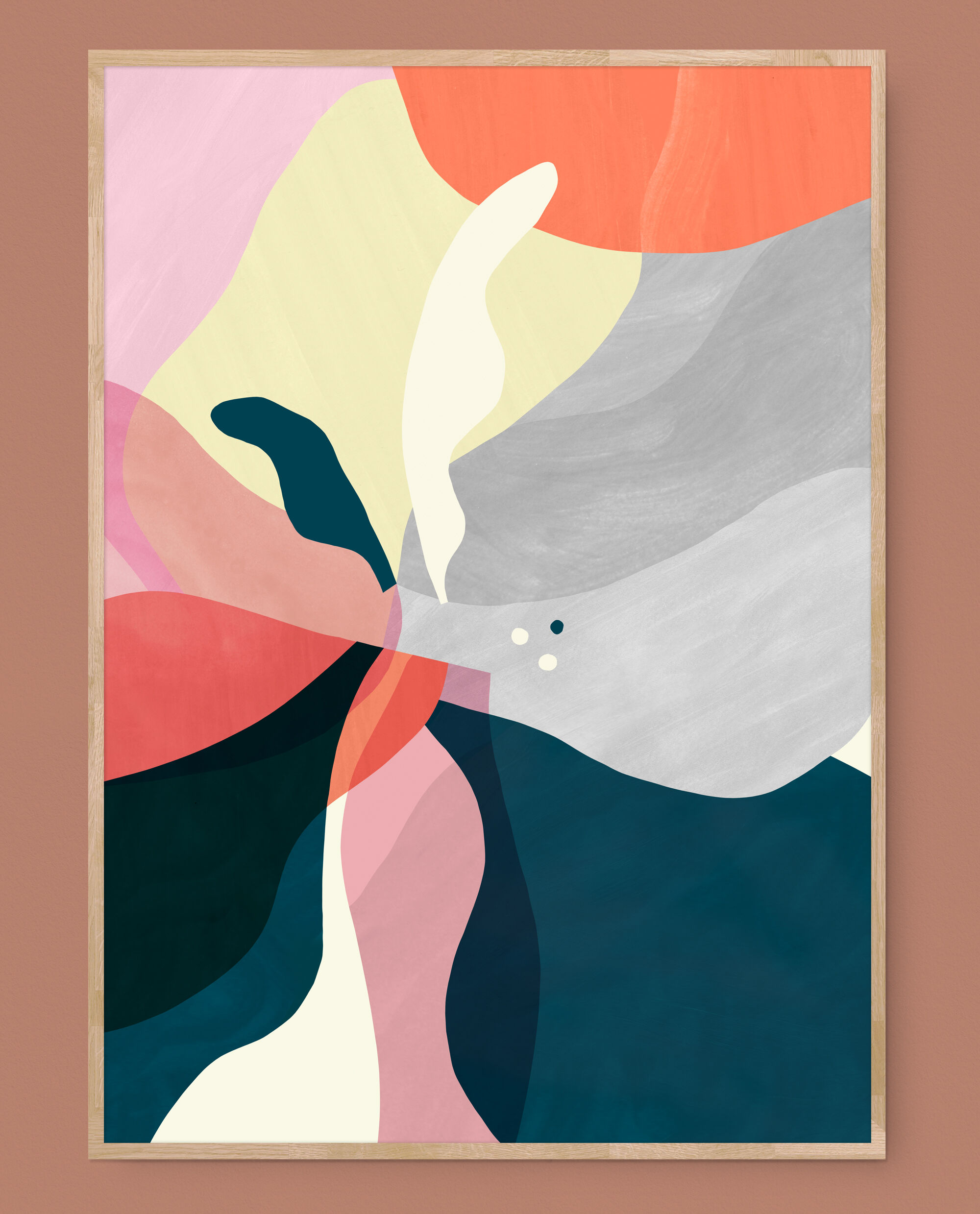 Pink spring art poster, 50×70 cm