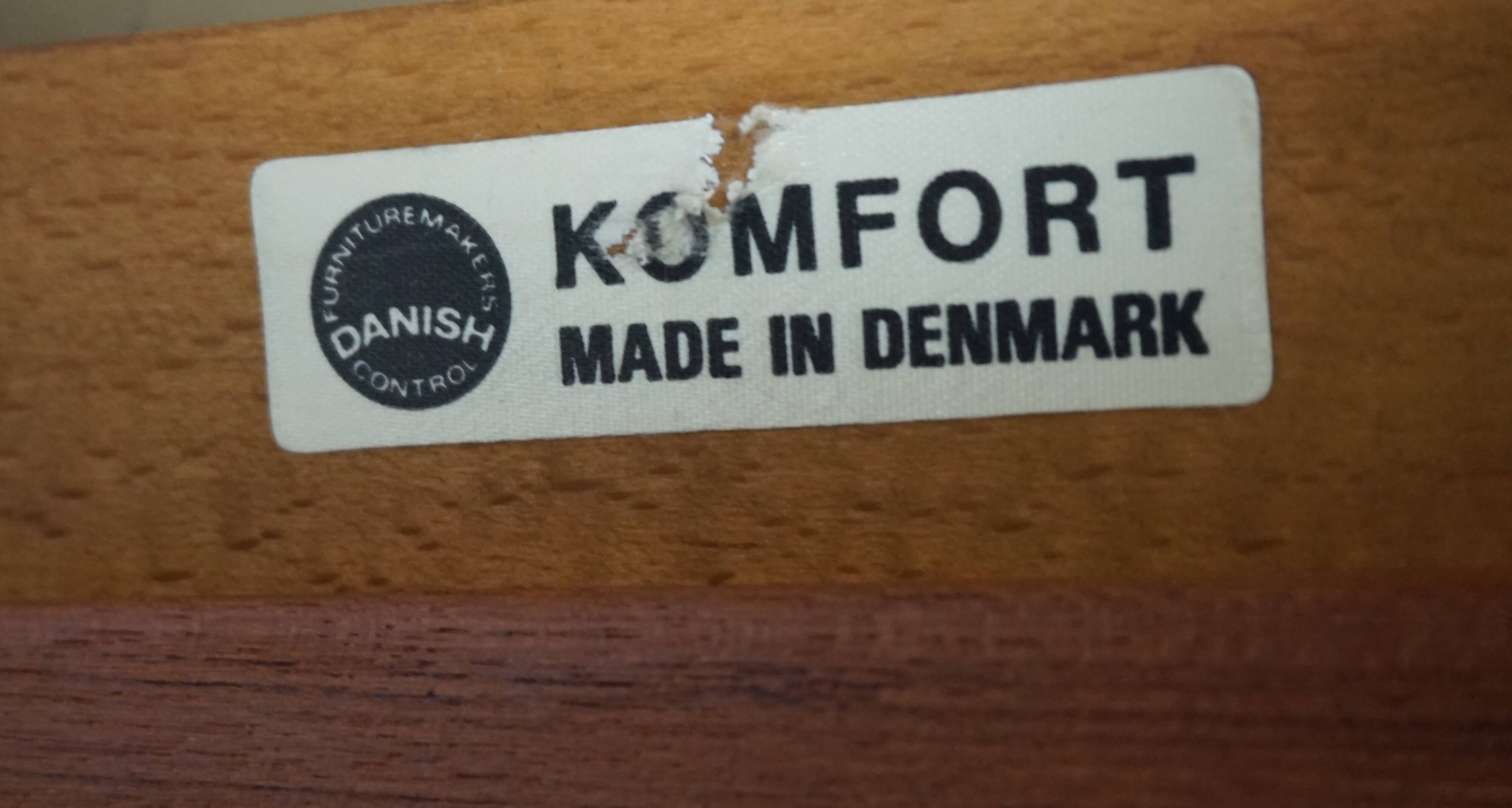 Canapé 3 places Komfort en cuir par Arne Wahl Iversen, 1960