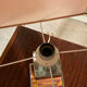Vintage table lamp chrome and wood seventies